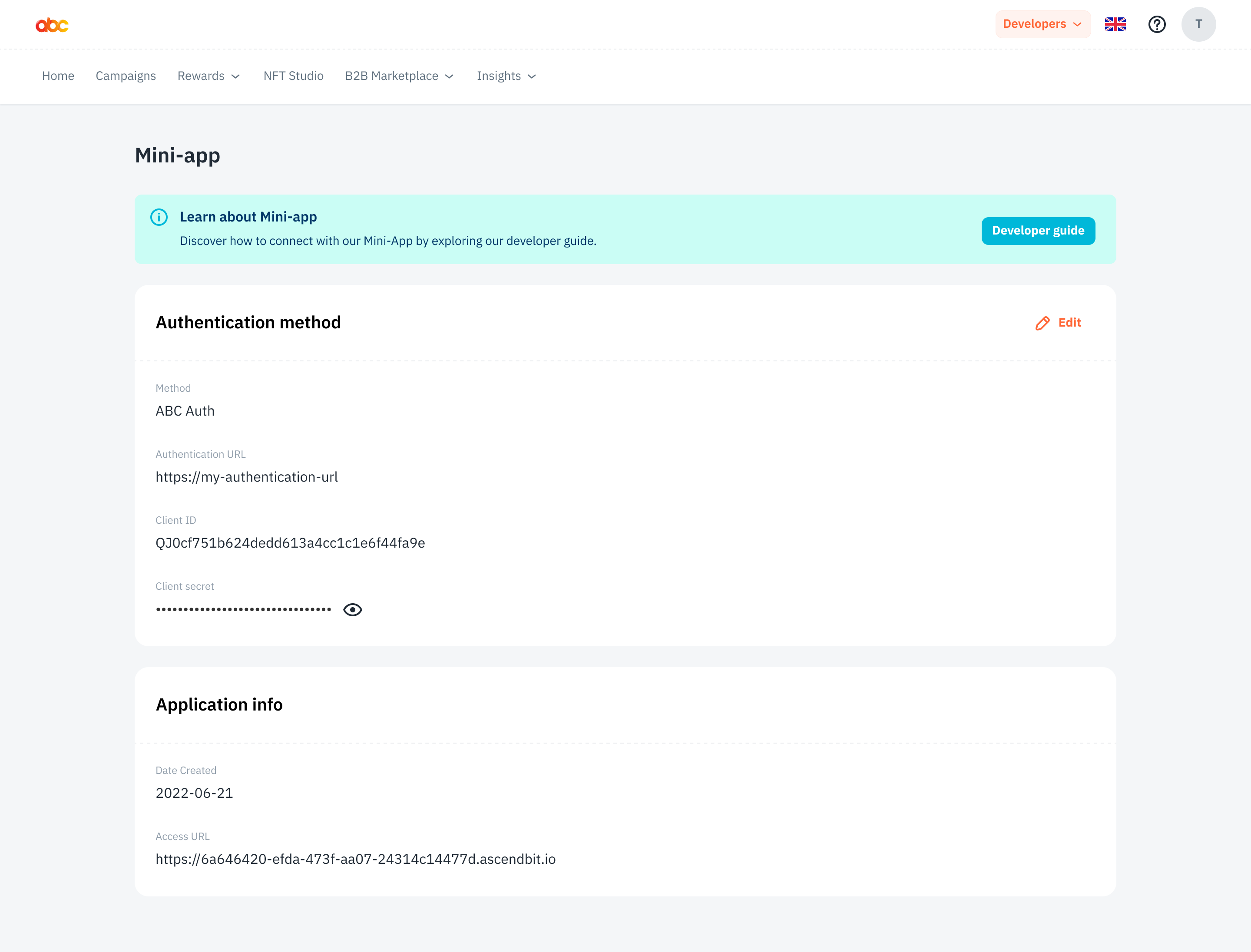 Dashboard-Settings-MiniApp